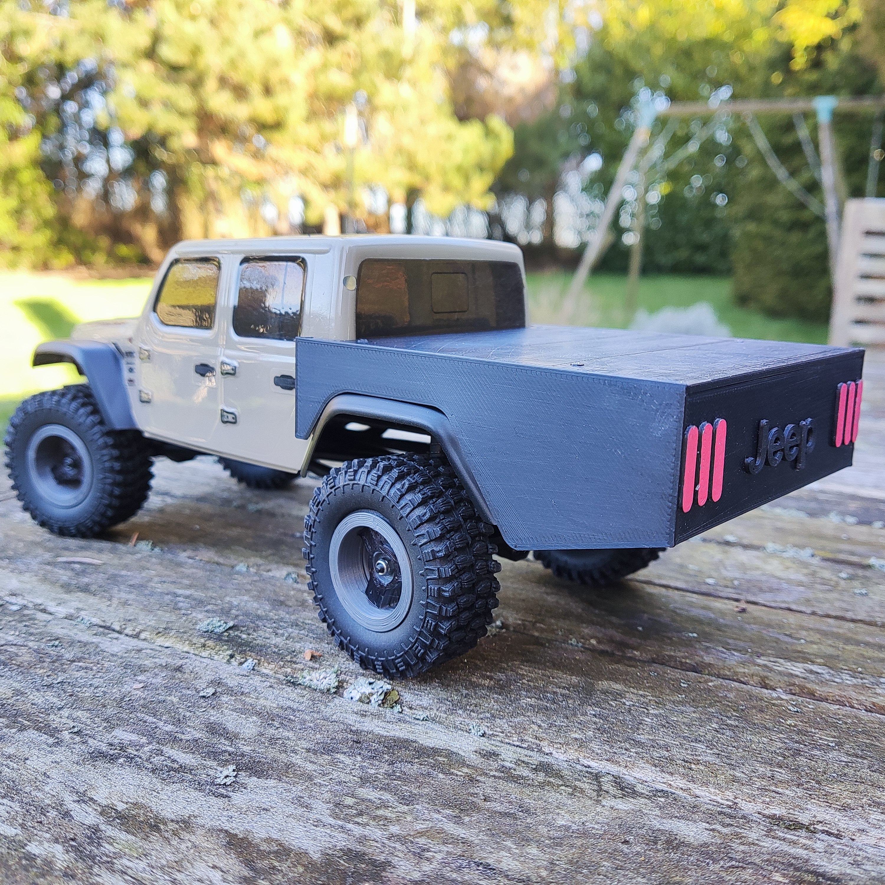 scx24 assiale jeep Gladiatore piatto mega letto crawler protruck pianale cherokee 3D print model - Mito3D