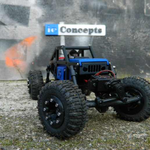 scx24 e1 wütend Auge Grill v2 Kapuze Spiel scx Fahrzeuge 3D print model - Mito3D