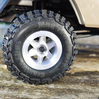 scx24 rims 10 20 mm width tires 6 spokes offsets std +2 +4 +5mm tire gladiator jeep rubicon bronco axial crawler 3d print model - Mito3D