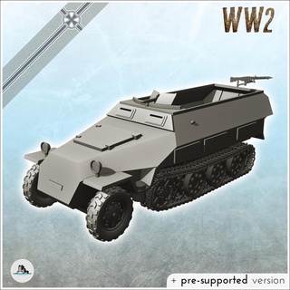 sdkfz 251-1 german armored personnel carrier 8 - germany eastern western front normandy stalingrad berlin bulge wwii scenery vehicle tank military combat armor fighting wargame miniatures bolt blitzgrieg ww2 second action world war wehrmacht flames 3d print model - Mito3D