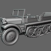 sdkfz 10 - german half-track wargame game boardgame ww2 boltaction halftrack tank panzer wargaming wwii 3d print model - Mito3D