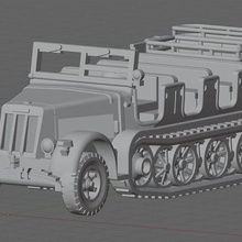 sdkfz 7 jeu plateau allemand ww2 boulonnage guerre mi parcours Panzer vehickles 3d print model - Mito3D