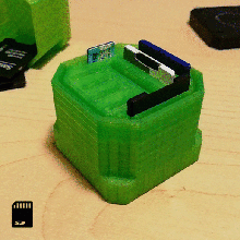 sd kart mikro Kulp destek nema 17 şekil gadget nema17 stepper step motor hafıza kartı sdholder microsd organizatör 3d print model - Mito3D