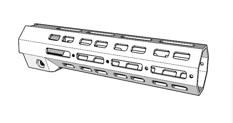 sdk mlok handschutz 7 5 zoll no schiene airsoft spielzeug gewehr replik gel blaster 3d print model - Mito3D