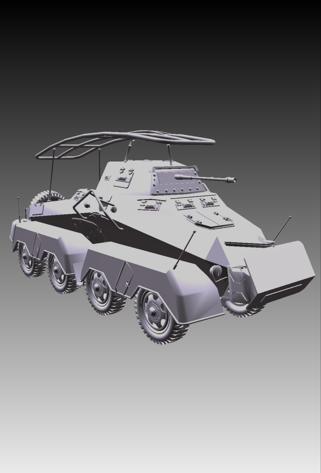 sdkfz 232 ww ii tanque combate blindado 3D print model - Mito3D