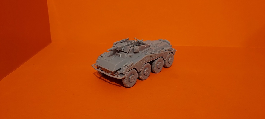 sdkfz 234 3 stummel 1 56 german wwii bolt action armored car recognition wehrmacht 28mm arvernes miniatures puma support howitzer 3d print model - Mito3D