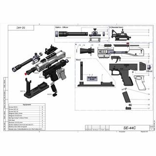 se-44c blaster - star wars printable 3d model stl + cad bundle personal use 3d print model - Mito3D
