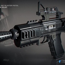 se-44 quater delle blaster pistola gioco starwars tiepilot puntelli 3d print model - Mito3D