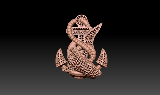 sea anchor necklace 3d print model - Mito3D
