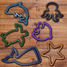 sea animals cookie cutter set home fish octopus turtle dolphin whale seafish fondant starfish 3d print model - Mito3D