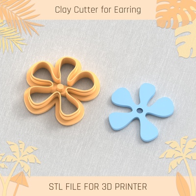 sea flower summer clay cutter tools earring turtle beach shell 3d print model - Mito3D
