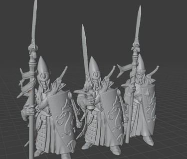 sea gaurd elves miniature fantasy 28mm 32mm elf wargame male aos high elf spearman archer  3d print model - Mito3D