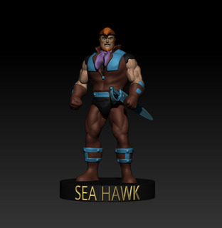 mar Falcão arte homem motu Seahawk he man mestres universo 3d print model - Mito3D