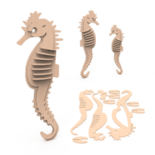 sea horse game simple quick seahorse keyrings keyring keychains kyechain kit animal 3d print model - Mito3D