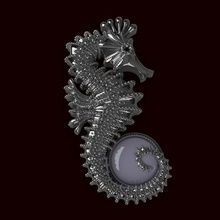 sea horse jewellery impressions design art 3d print model - Mito3D