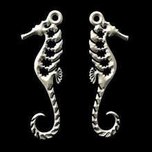 cheval de mer, des boucles d'oreilles bijoux marine animal trousseau clés un pendentif la mer 3d print model - Mito3D
