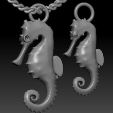 deniz at kolye seçenekler takı yazdırılabilir altın gümüş stl 3ds obj cad hediye erkekler doğa vahşi Yazdır kolyeler mücevher Kadın 3d print model - Mito3D