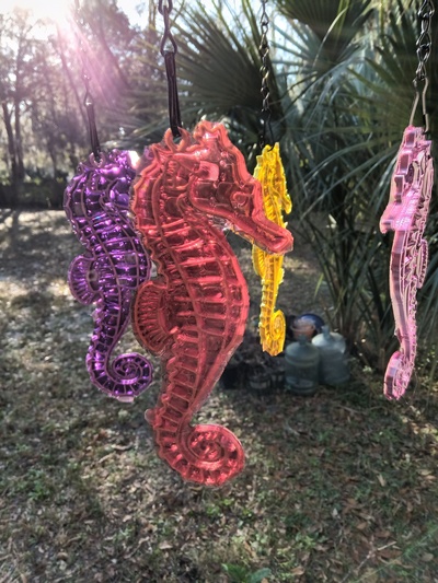 sea horse sun catcher art stained glass 3d print model - Mito3D