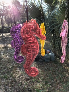 sea horse sun catcher art stained glass 3d print model - Mito3D
