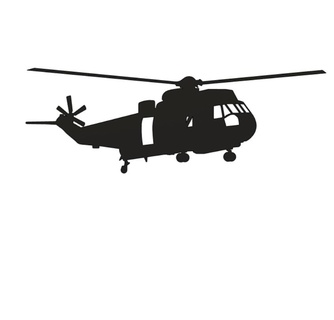mer Roi hélicoptère silhouette mur art recherche air avion Toile esquisser 3d print model - Mito3D