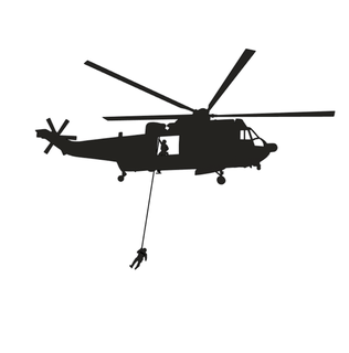 mer Roi rescue hélicoptère silhouette mur art porter secours sar recherche air avion Toile esquisser 3d print model - Mito3D