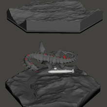 mare mostro diorama kit Leviatano remixare sculture 3d print model - Mito3D