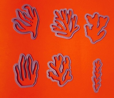 mer plantes coraux biscuit coupeur décorer gâteau corail Pâtisserie biscuits plante 3d print model - Mito3D