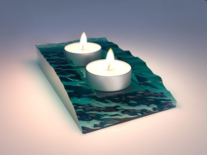 mar chá vela suporte v3 candelabro Chá leve arte decoração decohome oceano resina mofo 3d print model - Mito3D