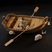 sea thieves rowboat kit game tall tales ship boat skull 3d print model - Mito3D