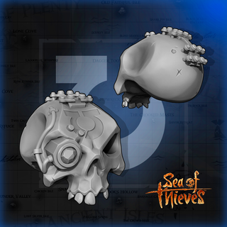 sea thieves servo-skull space marine mix 3d printing seaofthieves cyberpunk pirate skull treasure 3dprinting piratelegend voyage toys collectables horror halloween servo soldiers emperor holy terra tabletop 3d print model - Mito3D