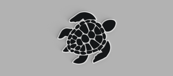 sea turtle - wall picture 3d print model - Mito3D