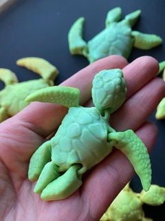 sea turtle hatchling turtle sea turtle articulating fidget articulated link flex pet toy animal mystical flexy flexible support print place flexi  3d print model - Mito3D