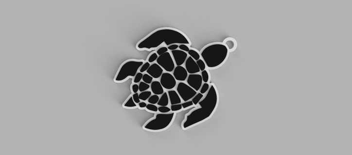 sea turtle keychain - pendant earring 3d print model - Mito3D