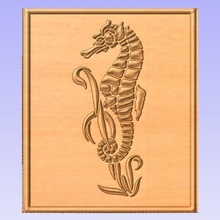 seahorse various cnc relief 3d 3d print model - Mito3D
