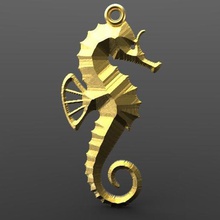 seahorse jewelry sea horse marine jewellery art pendant 3d print model - Mito3D