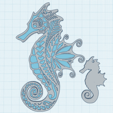 seahorse art decor wall jewel pendant earring 3d print model - Mito3D