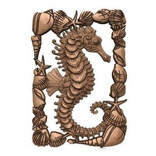 seahorse cnc sea marine art deco router relief 3d print model - Mito3D