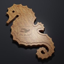 seahorse cutting board - cnc files wood svg dxf eps pdf ai stl 3d print model - Mito3D