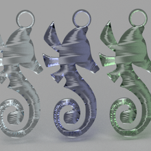seahorse orecchini moda orecchino gli ciondolo ciondoli di natale cavalluccio marino mare seastar animale idealab 3d print model - Mito3D