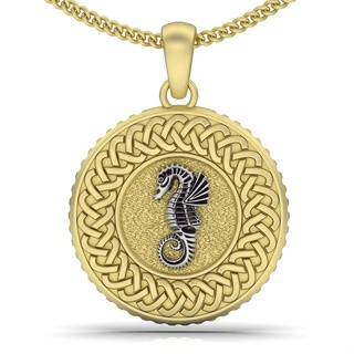 seahorse pendant sea silver gold jewelry printable 3d model trend fashion design zbrush tiger 3d print model - Mito3D