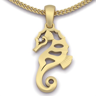 seahorse pendant seahorse pendant sea silver gold jewelry printable 3d model trend fashion design zbrush tiger  3d print model - Mito3D