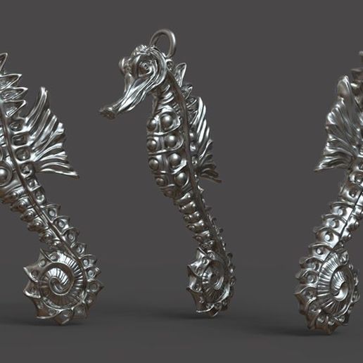 seahorse pendant 3d print model jewelry 3D print model - Mito3D