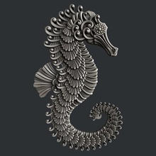 seahorse sanat vcarve talip artcam sihirli kemikler yazıcı 3dmodels 3d print model - Mito3D