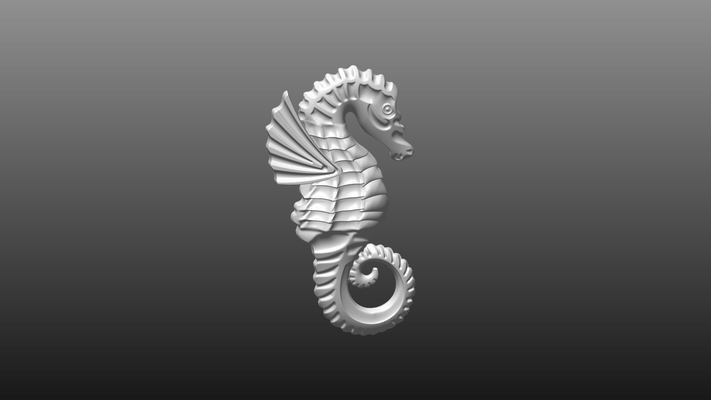 hippocampes seahorses animal mer jungle décor sculpture tête cnc artcam décoratif 3d print model - Mito3D