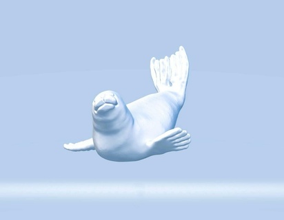 seal Art baby sea ice pack fur 3d print model - Mito3D
