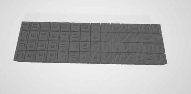seal alphabet seal stamp alphabet  3d print model - Mito3D
