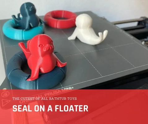 foca on flutuador banheira brinquedo jogos fofa leão marinho banho 3d print model - Mito3D