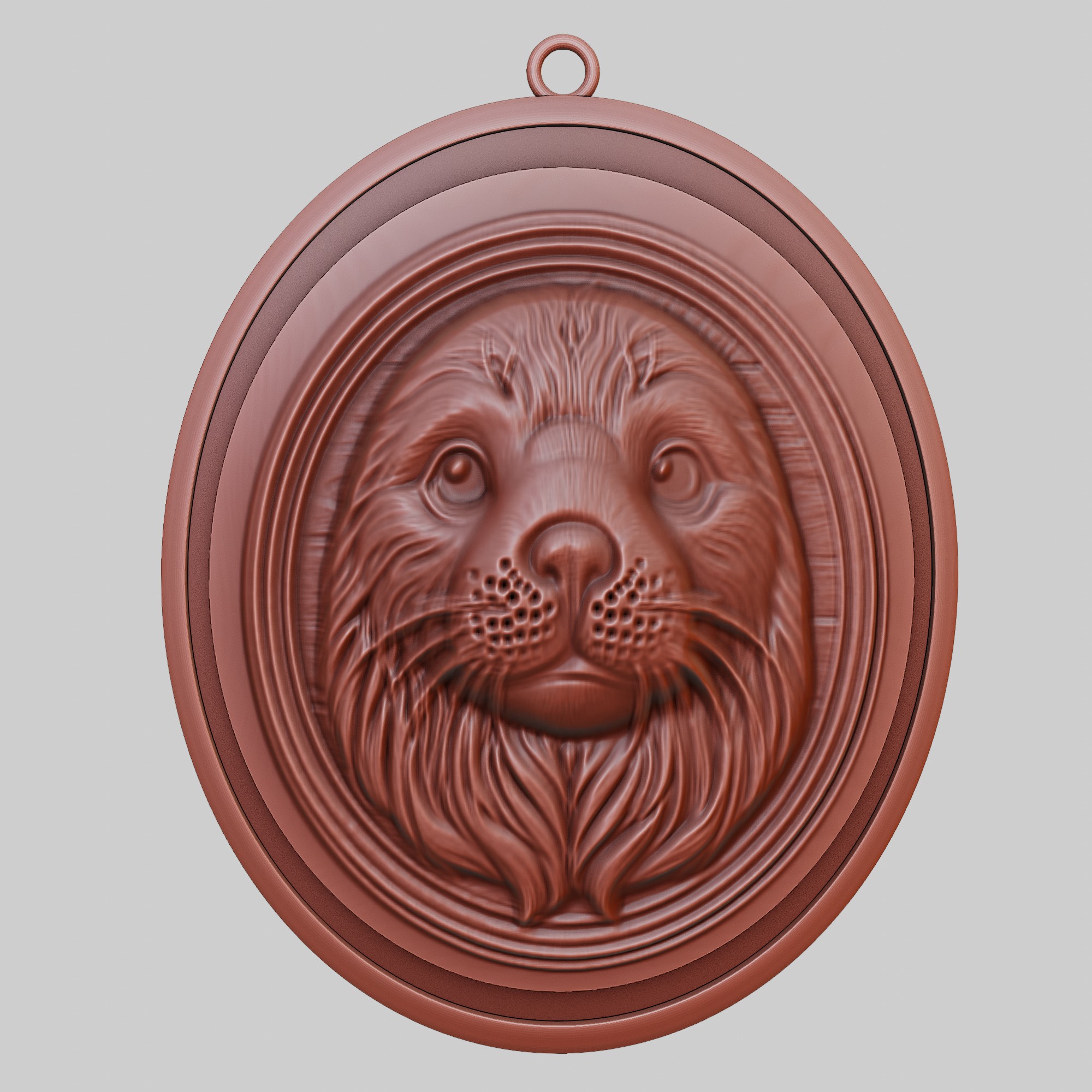 dichtung welpe tier anhänger halskette cnc router laser 3d drucker kunst medaille yeggi animal pendant büste tiere drucken münze 3D print model - Mito3D