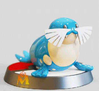 phoque ventilateur art pok lun figurine pokemon sphérique baleine propre évolution fanart nintendo 3d Jeu anime 3d print model - Mito3D
