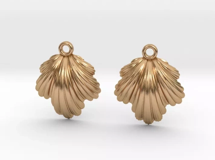 seashell earrings Jewelry pendants math art geometry 3d print model - Mito3D